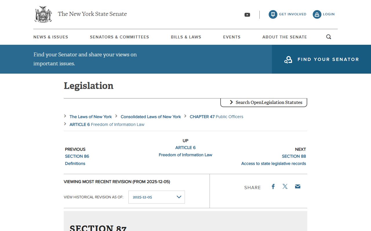 Public Officers Law Section 87 Dutchess County court records access